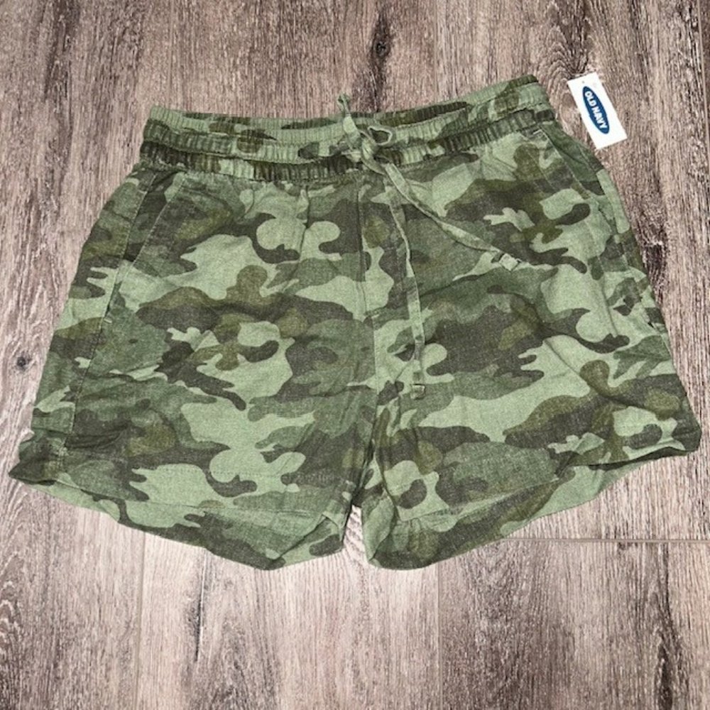 Old Navy Shorts w/Drawstring Green Camo Camouflage XS Womens NWT NEW